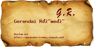 Gerendai Rómeó névjegykártya